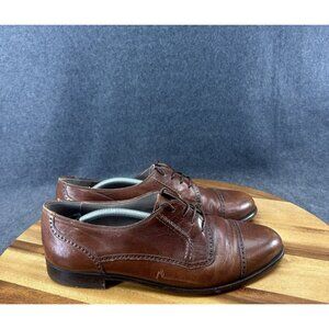 Vtg Bally Elton Italian Oxford Dress Shoes Size 9D Brown Lace Up 0685